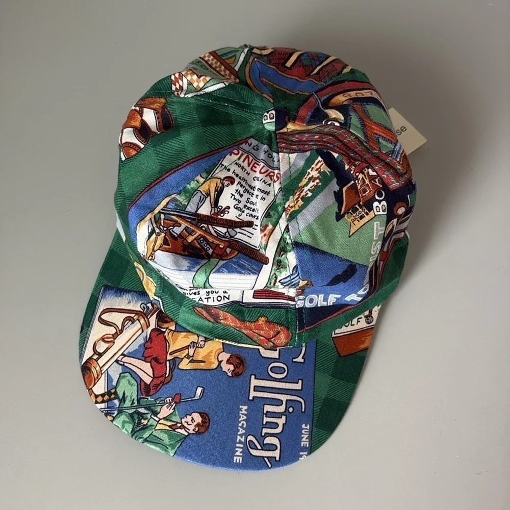 Nordic House Designs Golfing Print Cap Hat NWT